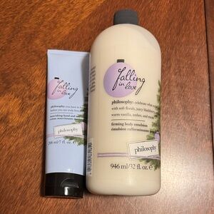 NIB: Philosophy Falling in Love Lotion Set (Body plus Hand/Nail) Giant Sizes